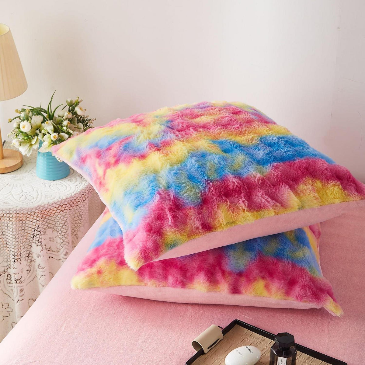 Plüsch Bettwäsche 135x200 Winter Regenbogen Bunt, Superweich