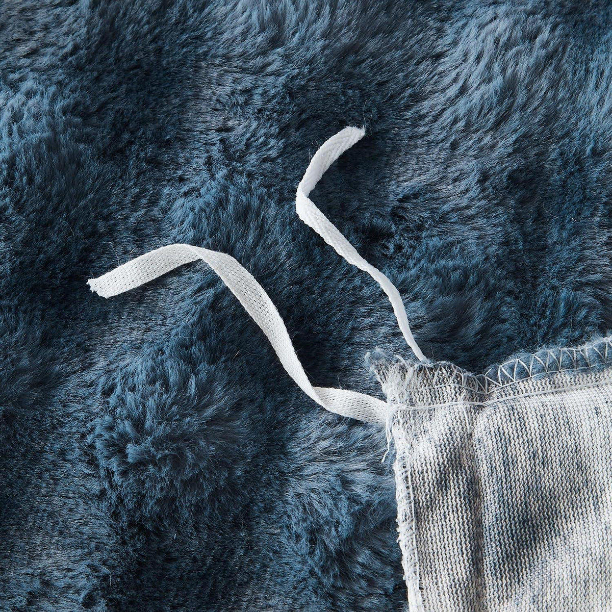 Langhaar Plüsch Bettwäsche Set Grau Blau Winterwarm