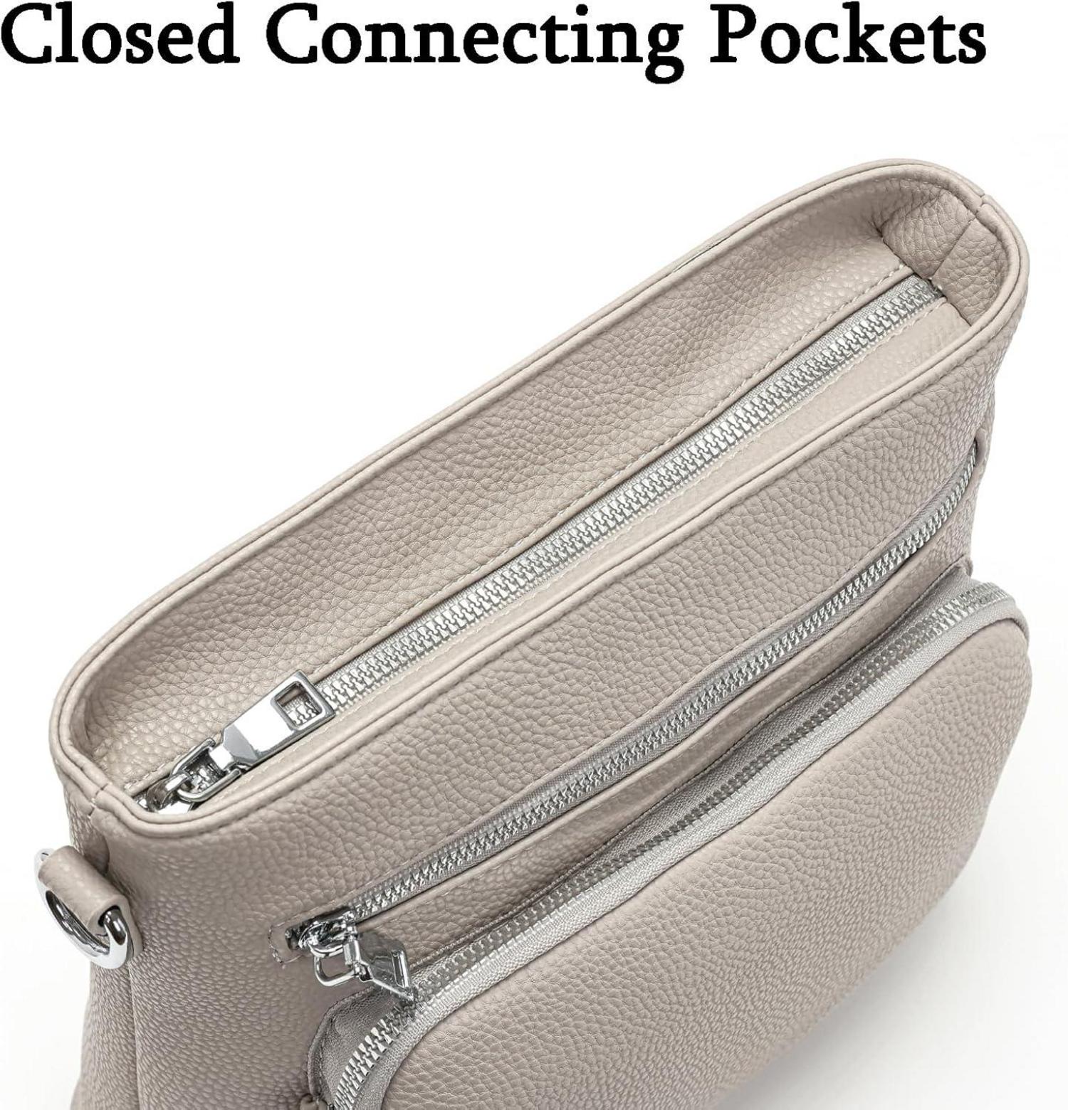 Umhängetasche Damen Mittelgroß Crossbody Bag Veganes Leder Handtasche