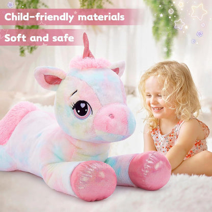 XXL Einhorn Kuscheltier 110cm - Rosa Stofftier Geschenk für Mädchen