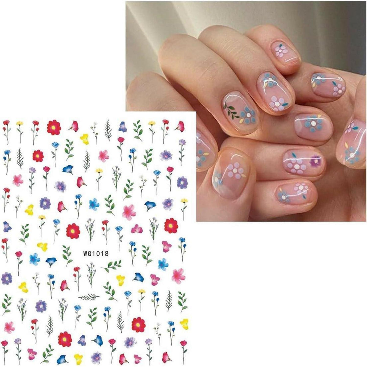 Blumen Nagelsticker - 9 Blatt Nail Art Aufkleber Frühling Sommer