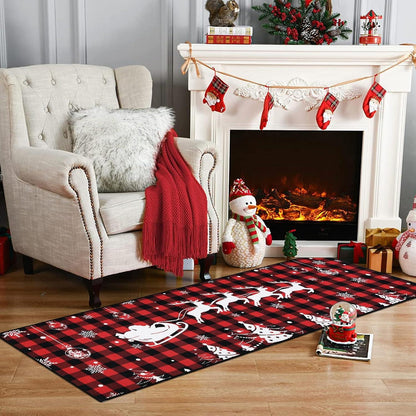 Weihnachts Läufer Teppich rutschfest Flauschig Weich Deko 60x180cm
