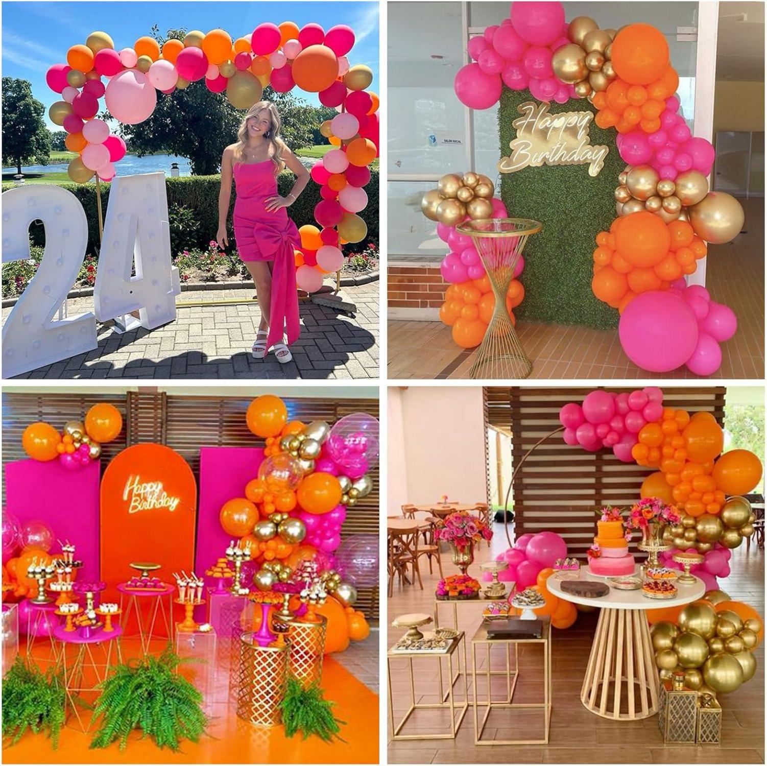 60x HILAVO Luftballons Rosa Orange 12 Zoll - Party Deko Herbst Halloween