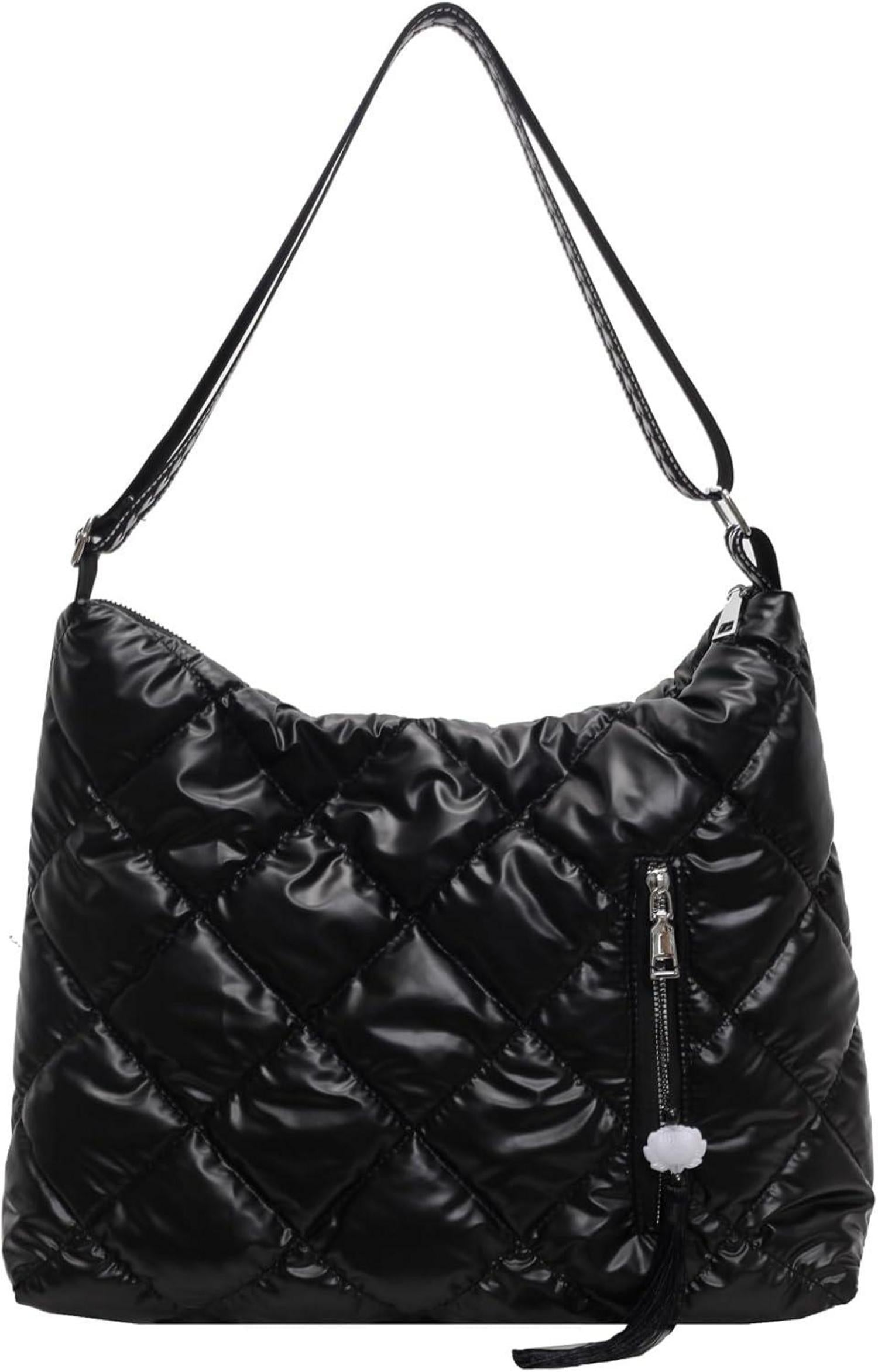 Gesteppte Puffer Schultertasche Damen Baumwolle Winter Umhängetasche