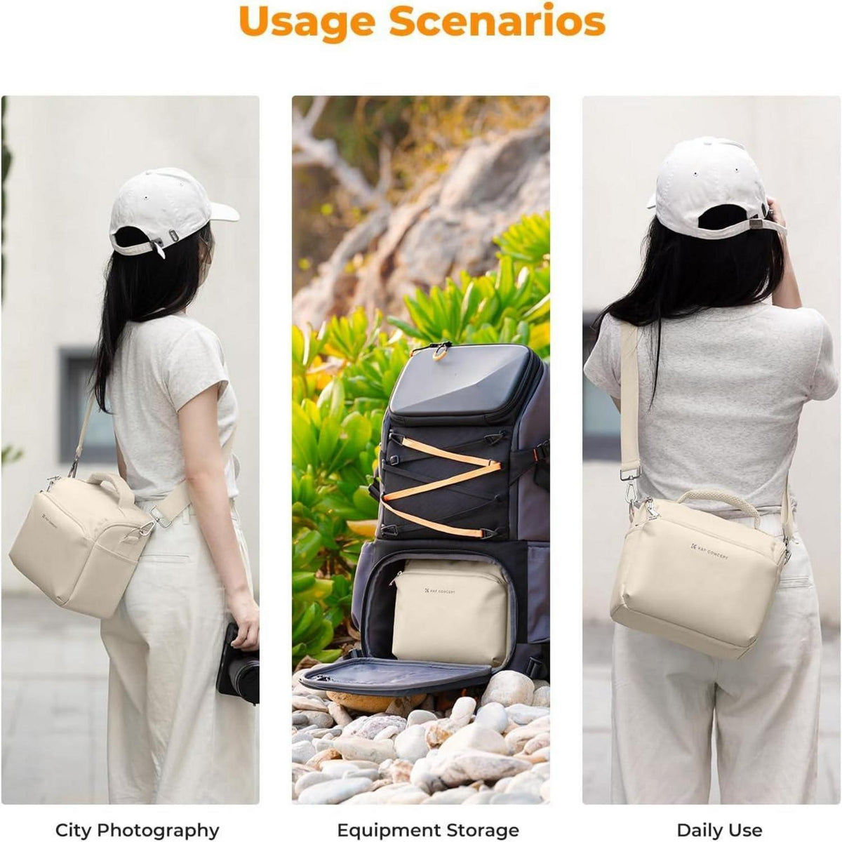 Kamera Umhängetasche Beige – Schutz & Komfort für DSLR