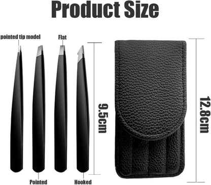 Augenbrauenpinzette 4er Set Edelstahl Präzisionspinzette für