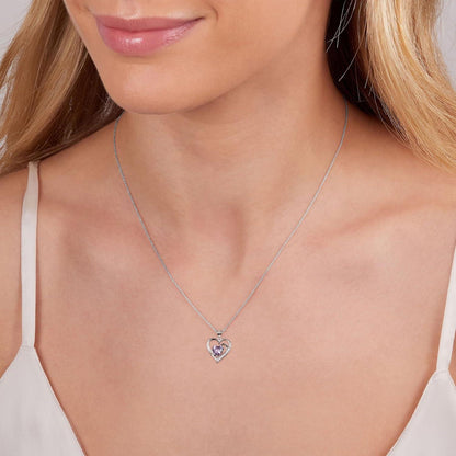 Silber Herz Halskette mit CZ Herz Anhänger für Damen