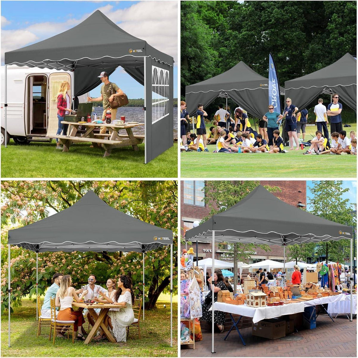3x3m Faltpavillon wasserdicht mit Seitenwänden & Sandsäcken
