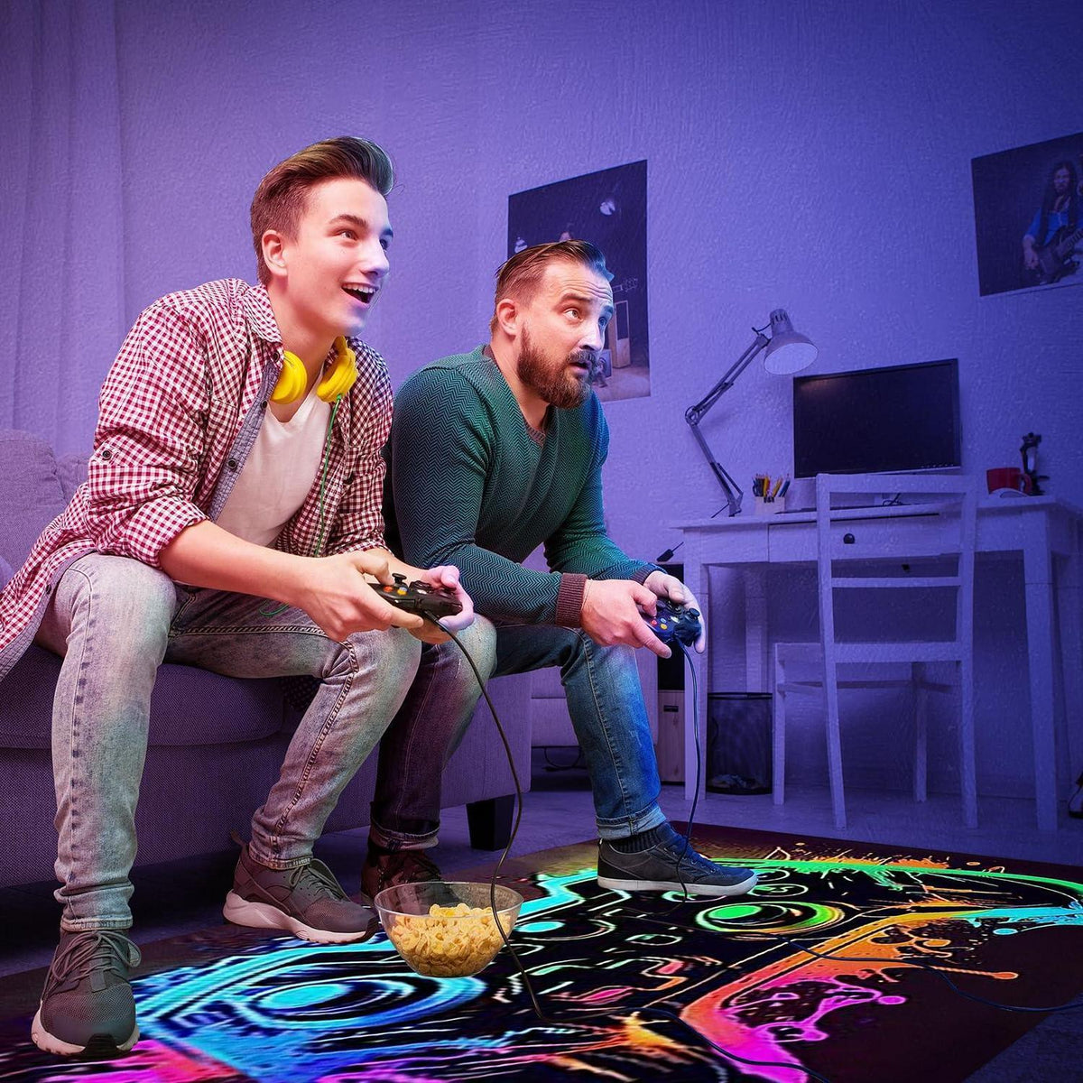 3D Gaming Teppich 140x180 cm - Rutschfest & Waschbar