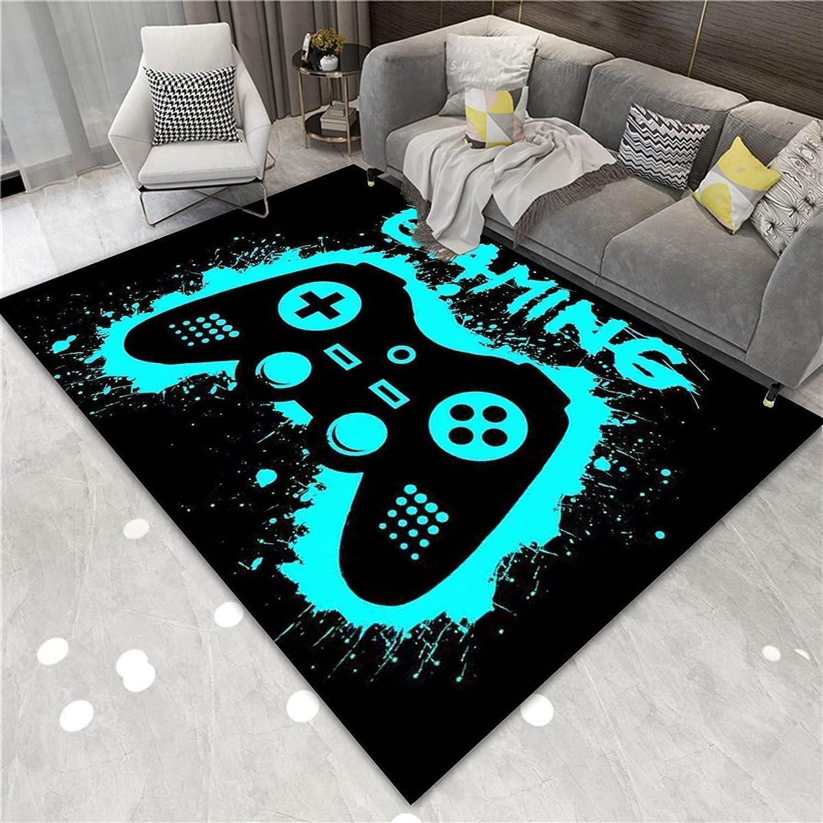 3D Gaming Teppich 160x200 cm - Rutschfest & Waschbar