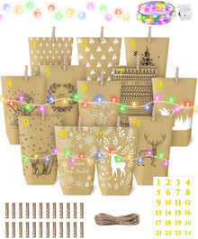 Adventskalender Tüten mit Lichterkette für Kinder
