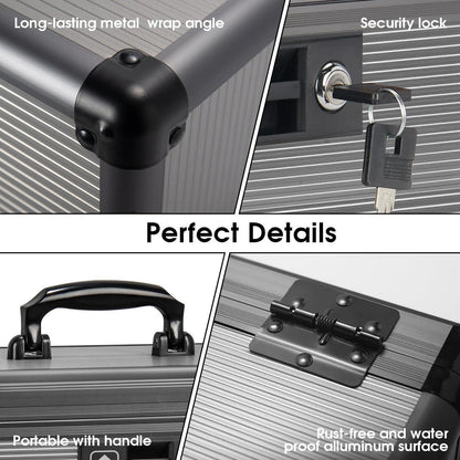 Medizin-Schlossbox aus Aluminium – Extra Groß & Schwarz