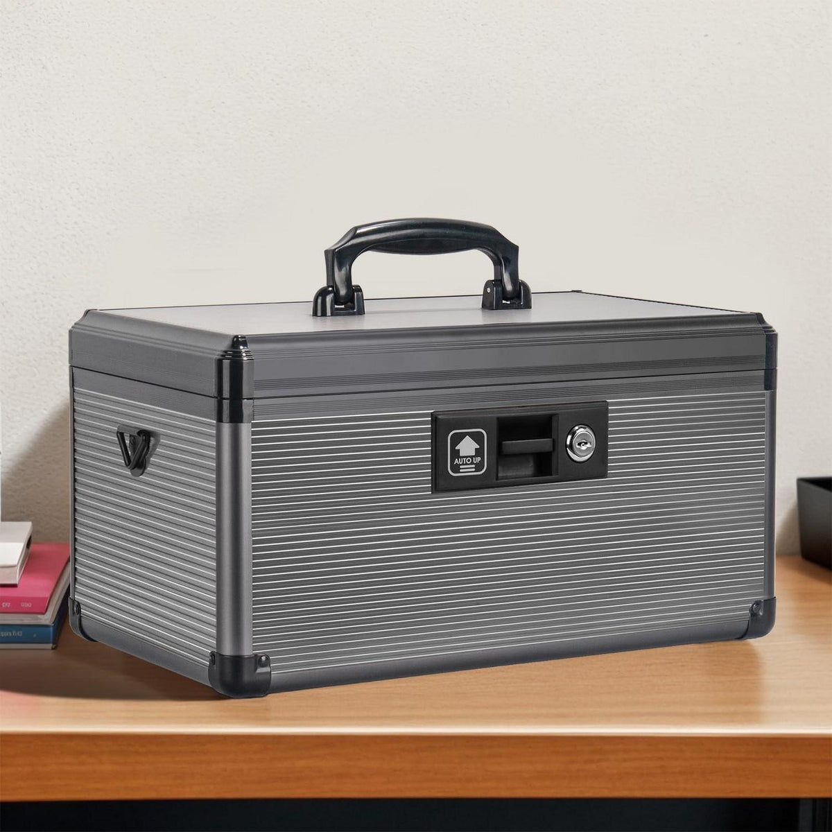 Medizin-Schlossbox aus Aluminium – Extra Groß & Schwarz