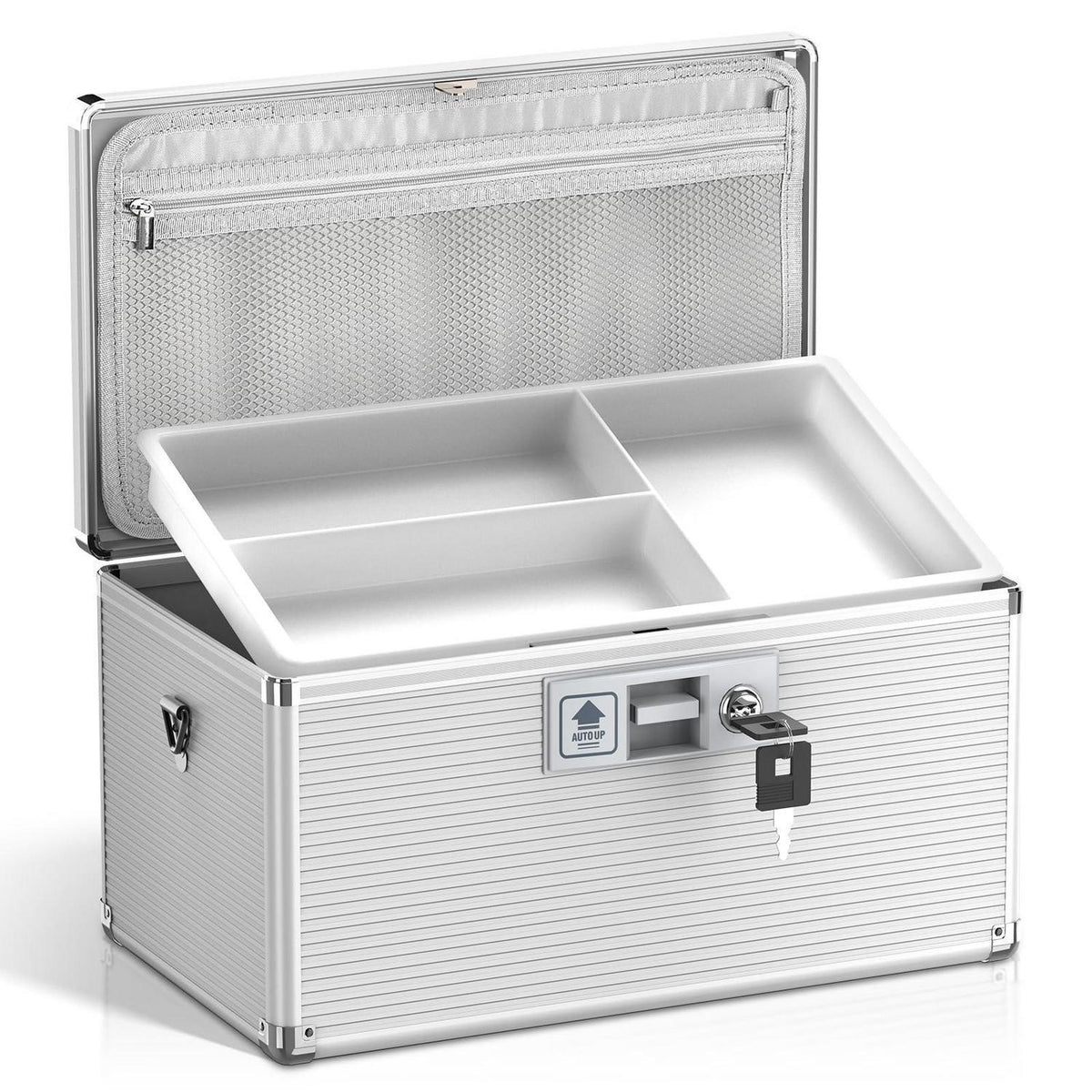 Medizin Schlossbox Silber – Tabletten Organizer mit Schlüssel