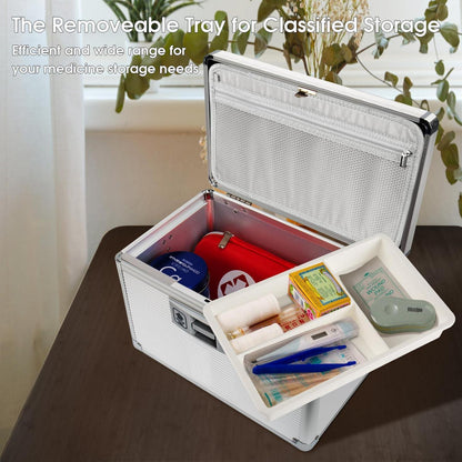 Medizin Schlossbox Silber – Tabletten Organizer mit Schlüssel