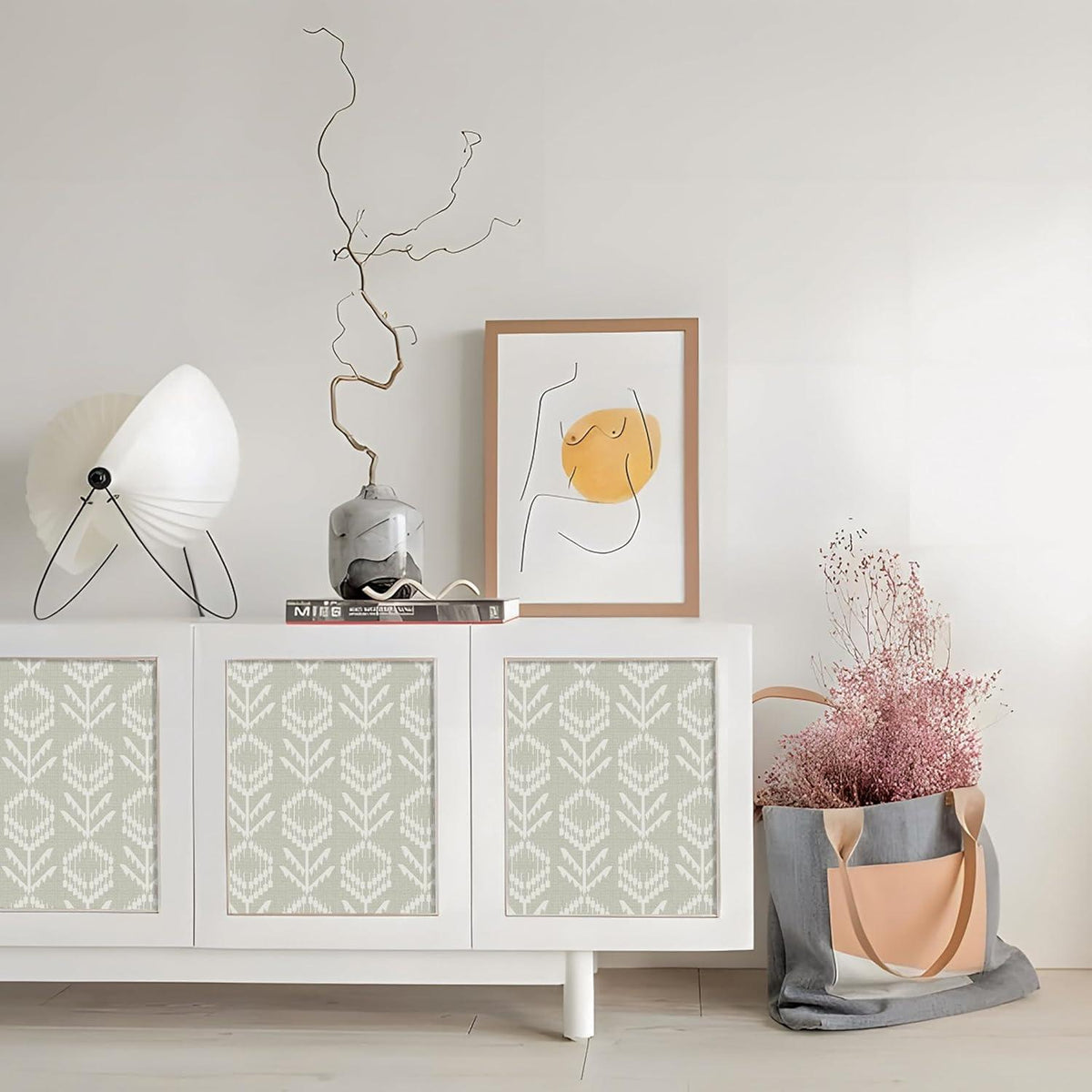Selbstklebende Tapete Grün Weiß PVC Vinyl Wandfolie