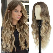 26 Zoll Lang Blonde Ombre Perücke – Synthetisch & Natürlich
