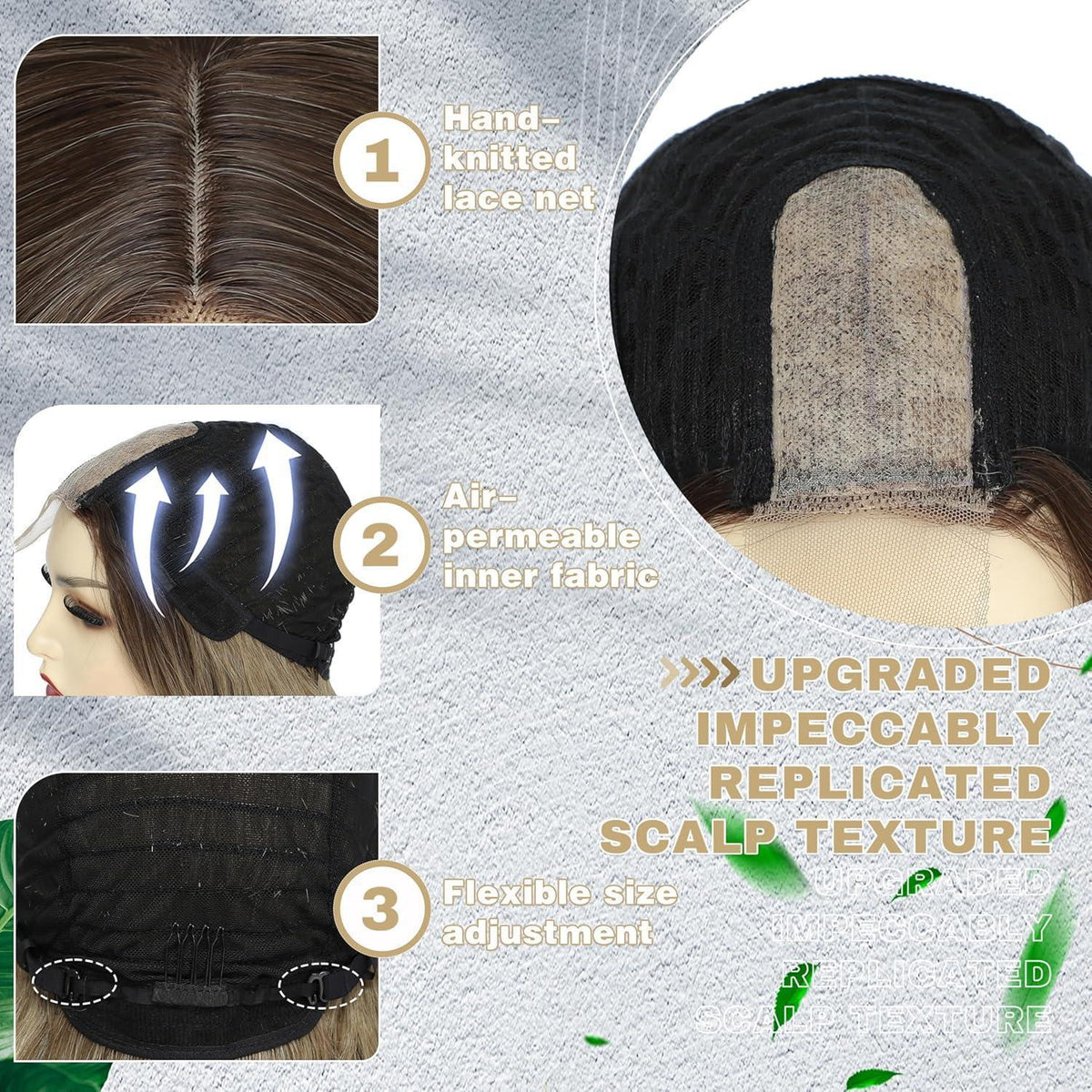 26 Zoll Lang Blonde Ombre Perücke – Synthetisch & Natürlich