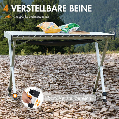 PORTAL Campingtisch faltbar, höhenverstellbar, 108x71cm, Aluminium