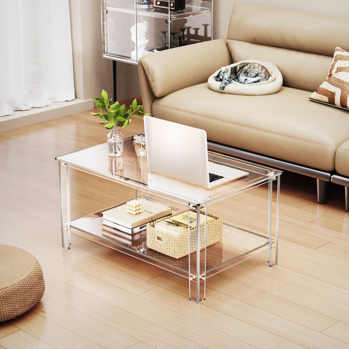 Acryl Couchtisch transparent 80x50x40 cm hochwertig modern