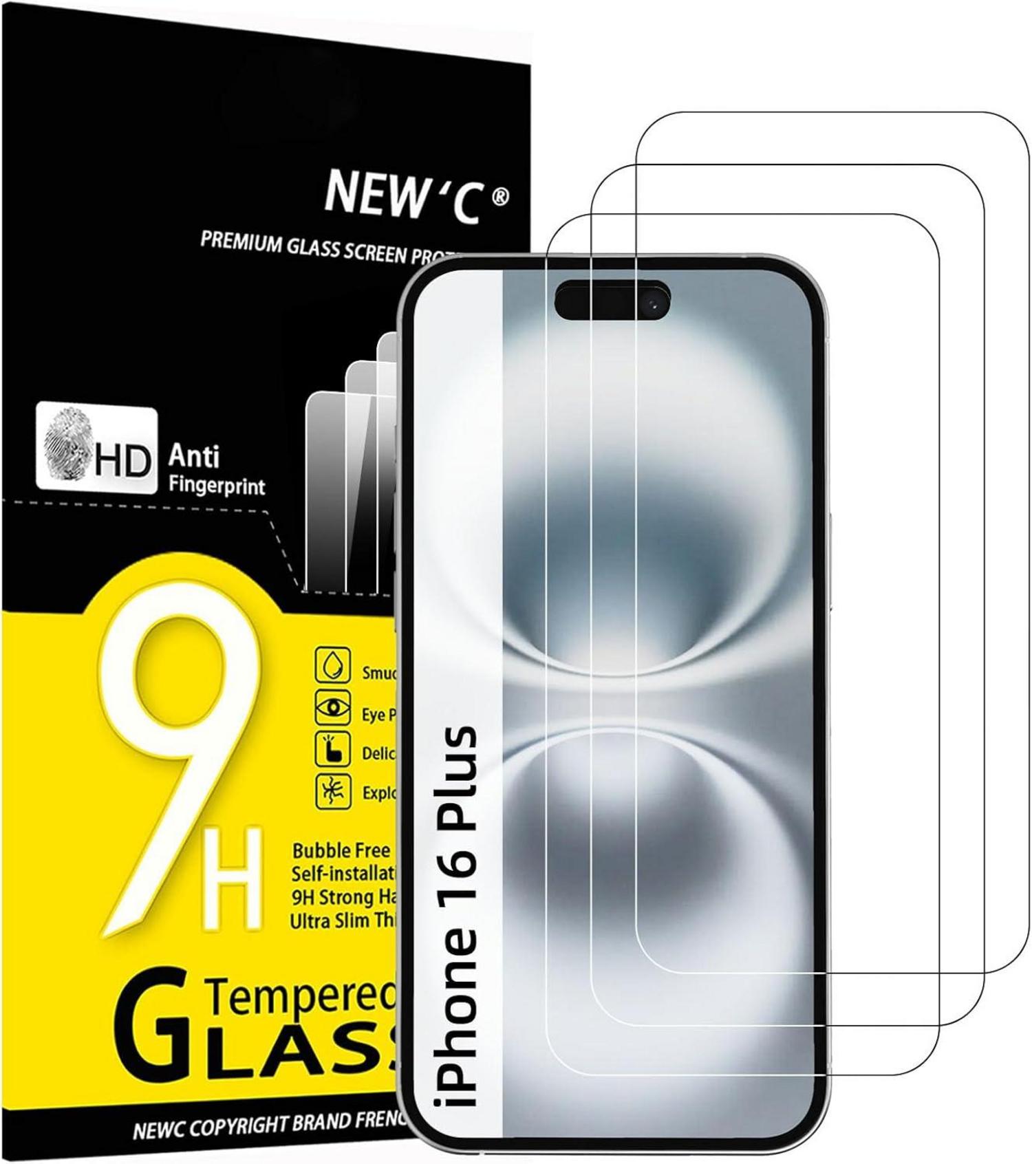 Panzer Schutz Glas für iPhone 16 Plus HD 9H Härte Ultra-Klar