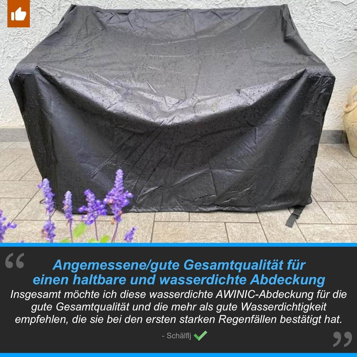 Gartenbank Abdeckung wasserdicht 175x85x65/90cm