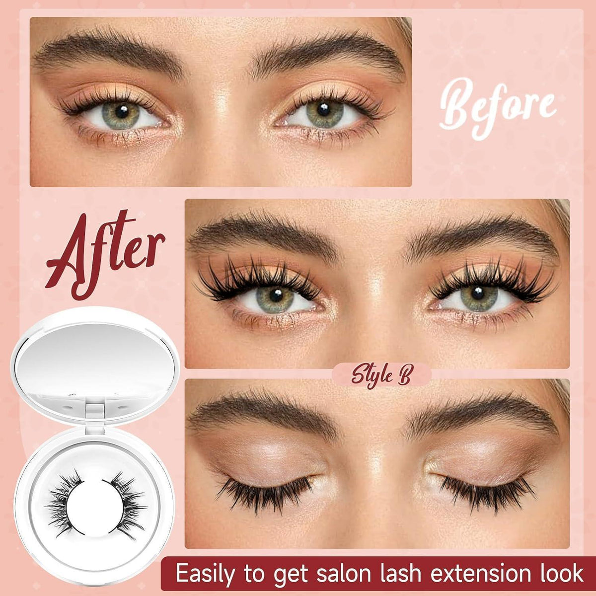 Magnetische Wimpern ohne Kleber – Natural Look mit Applikator