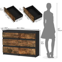 Holzkommode Schlafzimmer 6 Schubladen | Modernes Sideboard 100x30x70cm