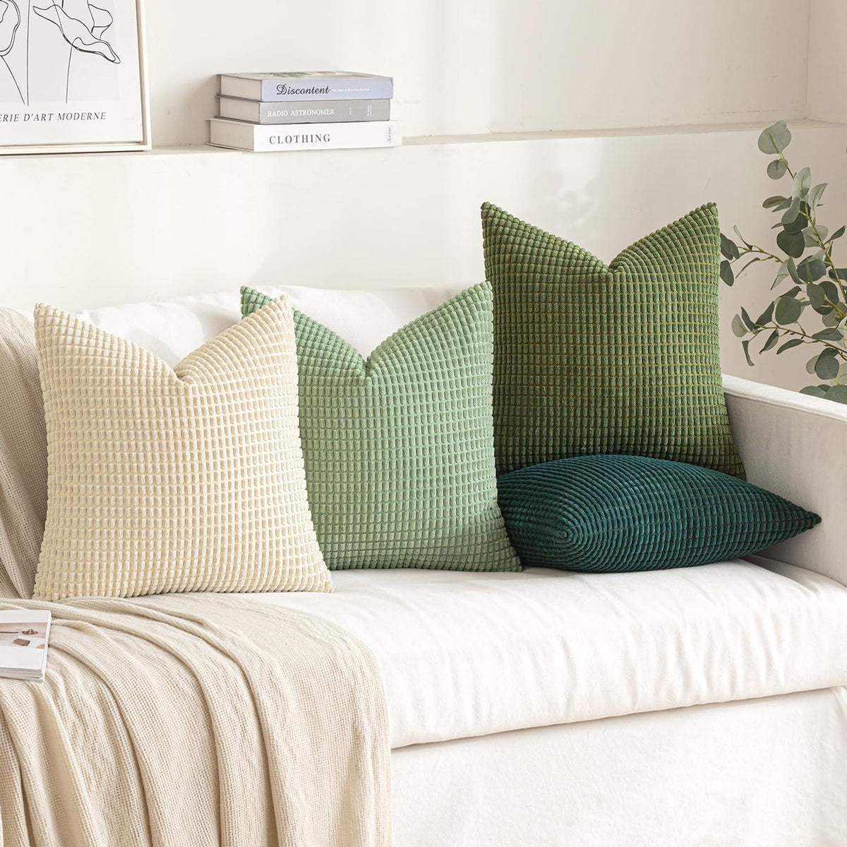 Weihnachtliche Kissenbezüge 4er Set – Hellgrün, 50x50 cm
