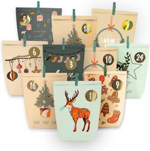Nachhaltiger Adventskalender mit 24 wiederverwendbaren Papiertüten
