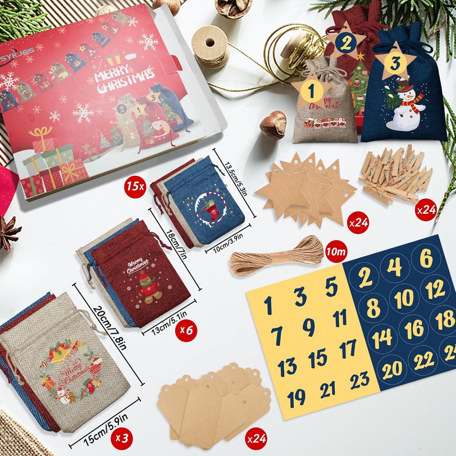 Adventskalender Säckchen zum Befüllen Weihnachtskalender