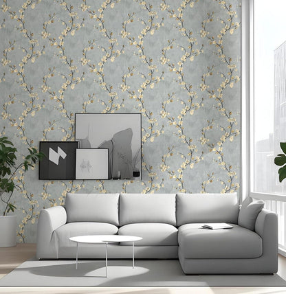 Selbstklebende Fototapete Blume 3 Größen Vintage Design Pflanzen Deko