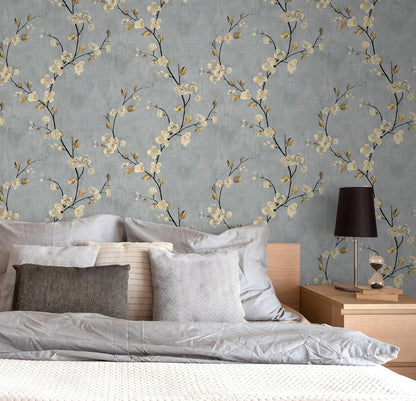 Selbstklebende Fototapete Blume 3 Größen Vintage Design Pflanzen Deko