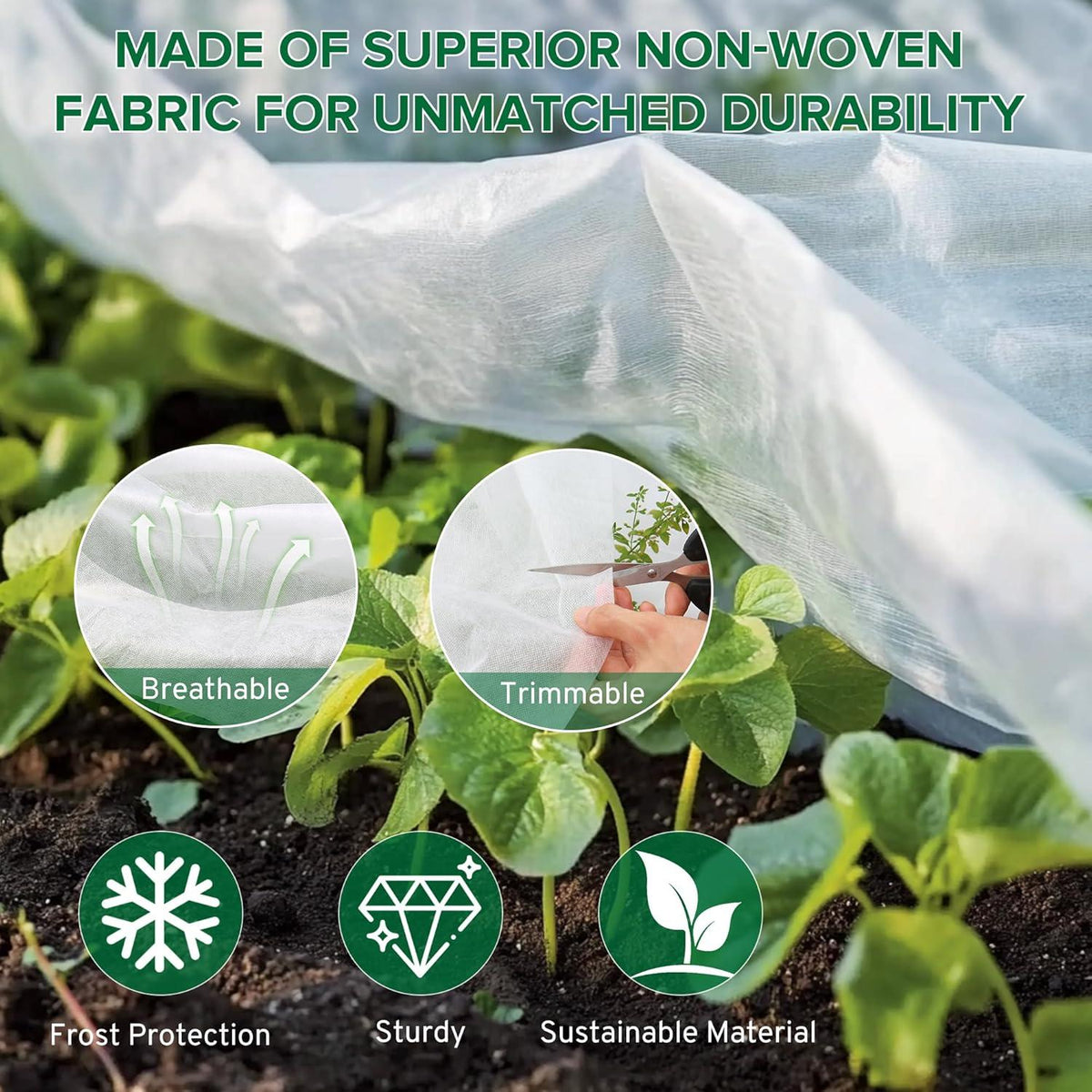 Wintervlies für Pflanzen Frostschutz 35g/m² 2x5m Gartenvlies mit