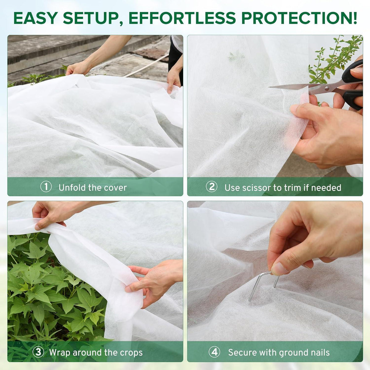 Wintervlies für Pflanzen Frostschutz 35g/m², 2x5m Gartenvlies mit