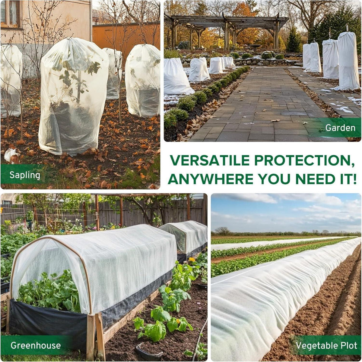 Wintervlies Pflanzenschutz 35g/m² 2x5m Gartenvlies Abdeckvlies Frostschutz
