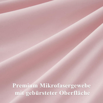 Bettwäsche-Set 220x240cm 3-teilig Mikrofaser Rosa