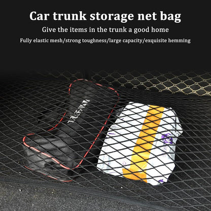 Kofferraumnetz Auto 80x100cm – Elastisches Gepäcknetz mit 4 Haken