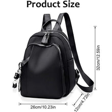 Damen Rucksack Klein Wasserdicht Nylon Reise Daypack Schwarz