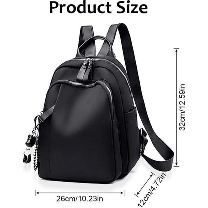 Damen Rucksack Klein Wasserdicht Nylon Reise Daypack Schwarz