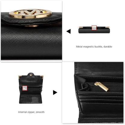 Damen Rucksack Klein Wasserdicht Elegant mit Geldbörse Schwarz