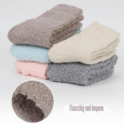 Kuschelsocken Damen 5 Paar Flauschig Warm Winter Haussocken