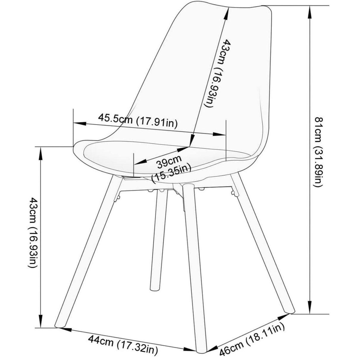 Runde Essgruppe mit 4 modernen Esszimmerstühlen Weiß