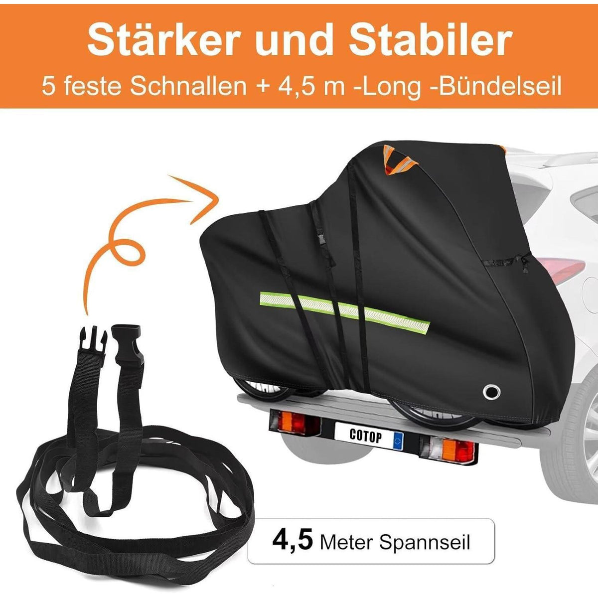 Wasserdichte Fahrradabdeckung 200x80x110cm mit Diebstahlschutz