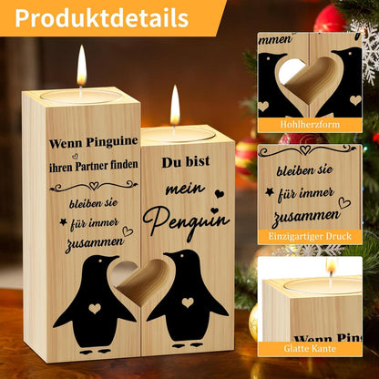 Pinguin Kerzenständer Jahrestag Valentinstag Geschenk Ehefrau