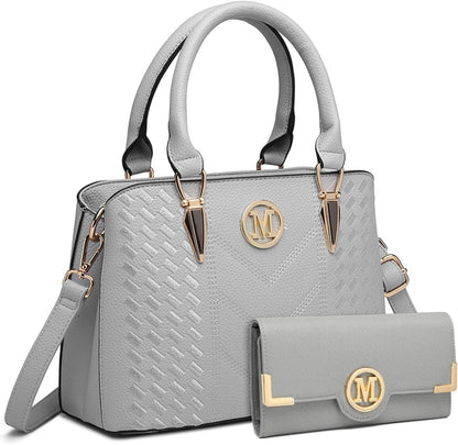 Miss Lulu Damen Handtasche Mittelgroß Chevron-Design Schwarz