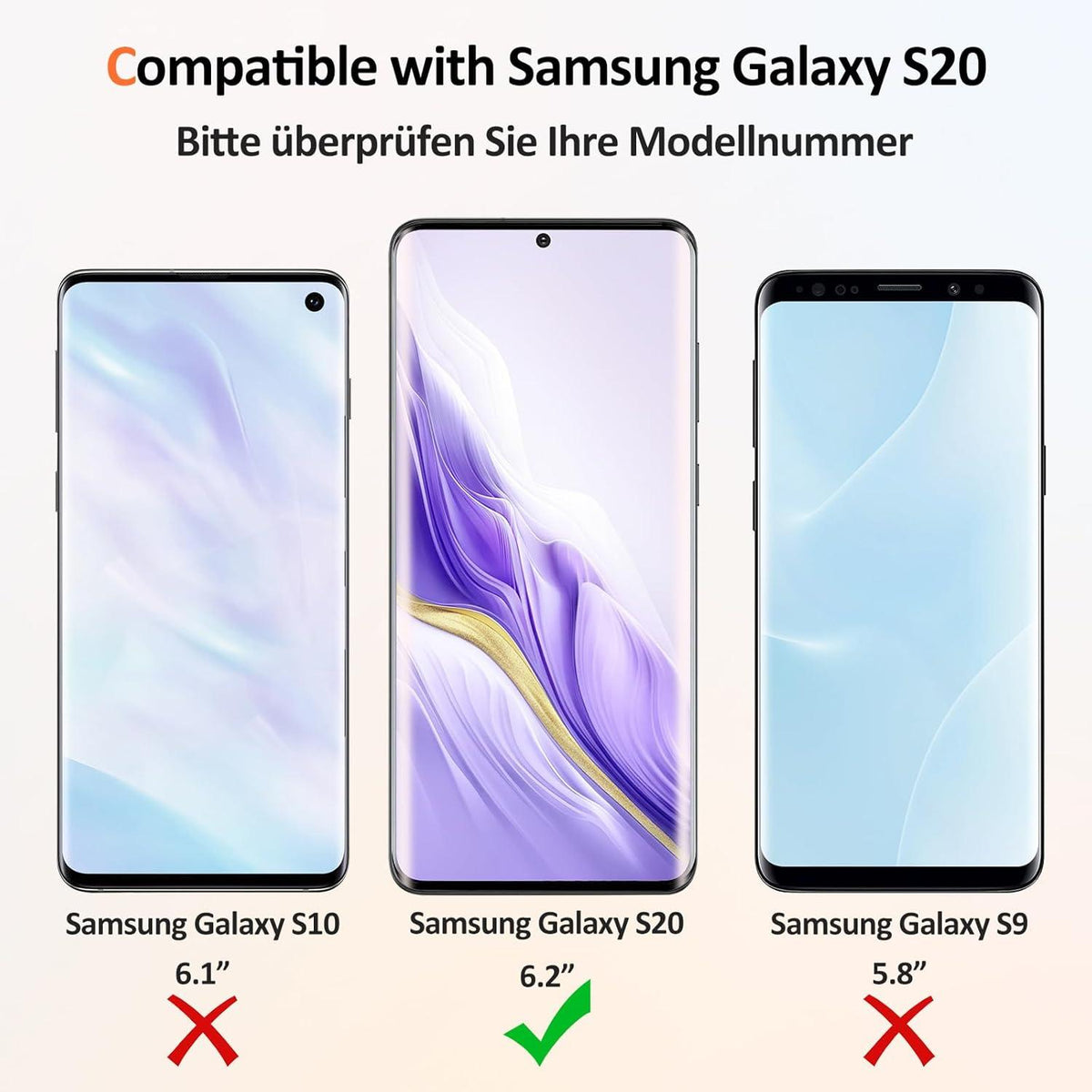 Samsung Galaxy S20 Panzerglas Schutzfolie 9H HD Anti-Blasen