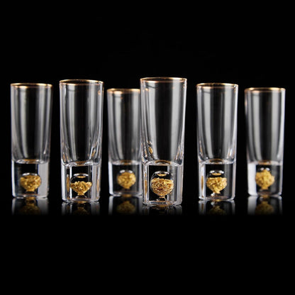 Kristall Schnapsgläser mit 24K Blattgold - 6er Set