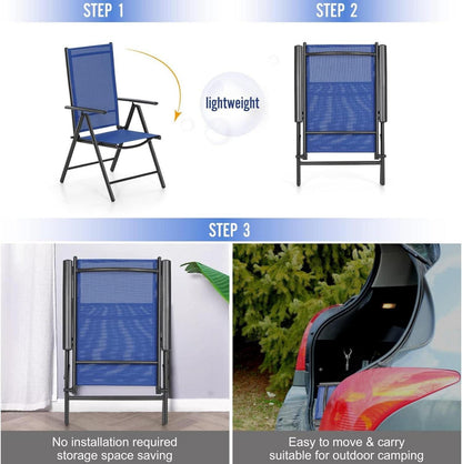 Gartenmöbel Set Wetterfest Gartentisch Klappbare Stühle Blau