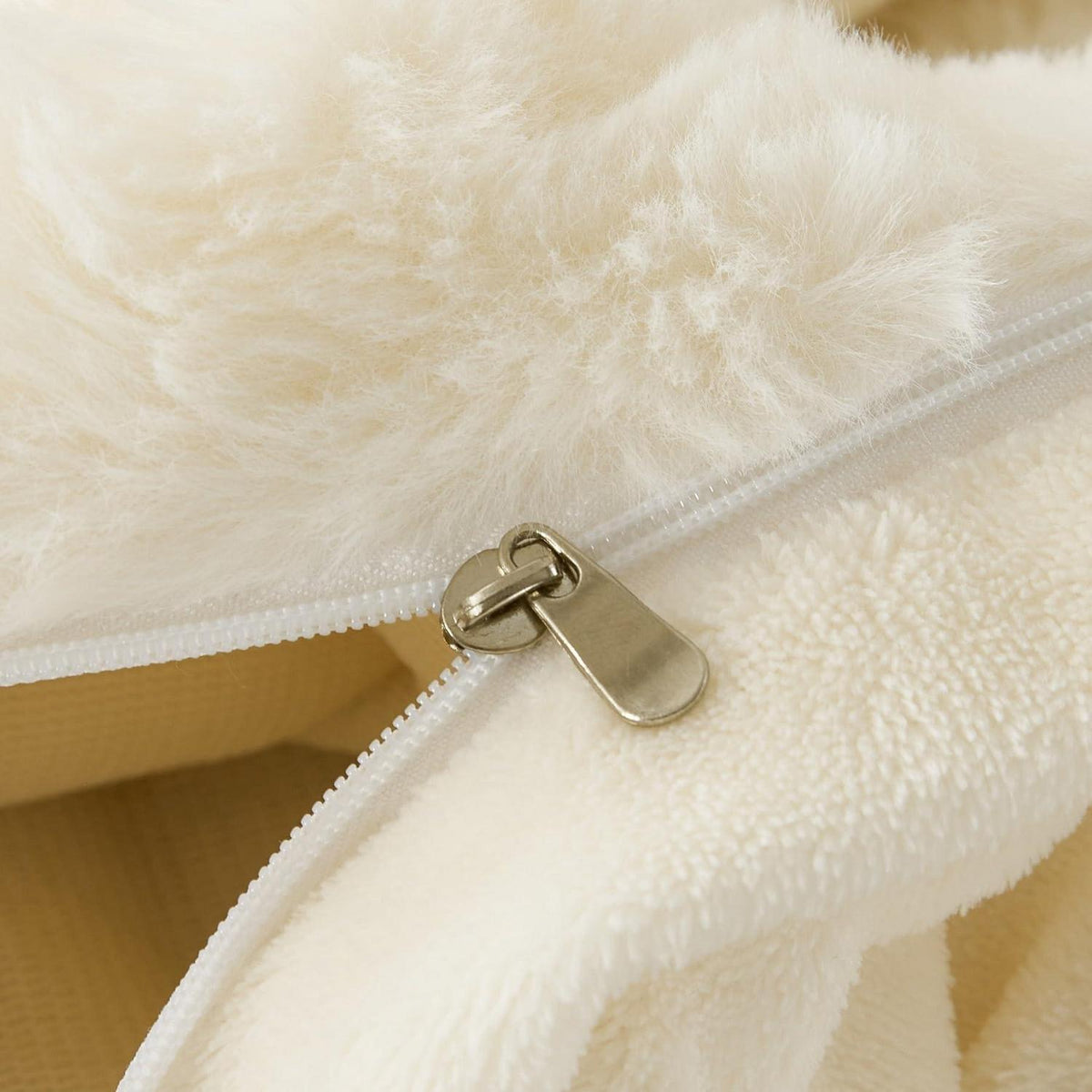 Plüsch Bettwäsche Set 200x220 Creme Weiß, Winterwarm & Kuschelig
